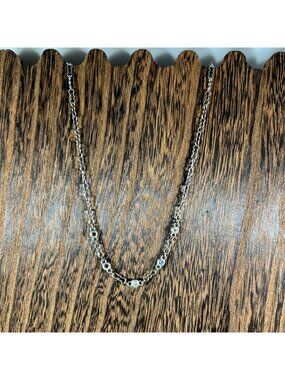 1928 Silver-Tone Chain Necklace With Multi-Color Crystal Accents & Barrel Clasp